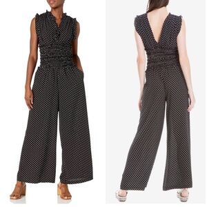 Max Studio Polka Dot Print Jumpsuit-Large